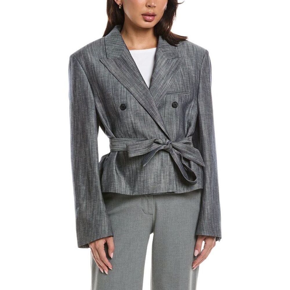 Hugo Boss Womens Jelsia Linen-Blend Jacket